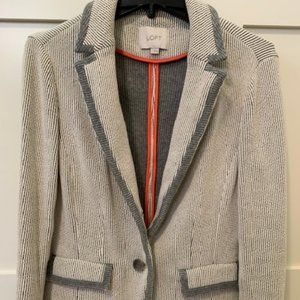 LOFT  Gray and White Striped Soft Blazer/Jacket